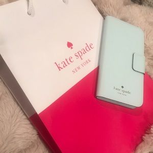 ♠️Kate spade ♠️  Leather wrap folio iPhone 7/8